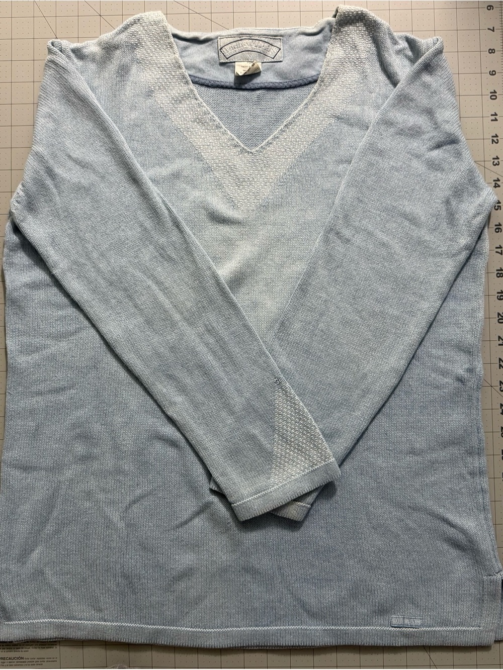 Blue Willi's Pale Blue V-Neck Lightweight Knit Sweater